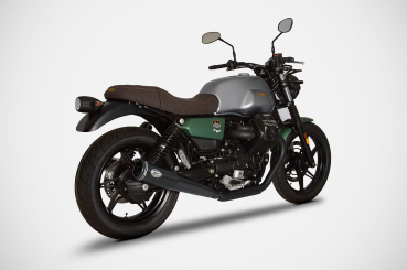 Preview: Zard Moto Guzzi V7 850, model year 2021-2023, slip-on 2-2 stainless steel, black with ECE