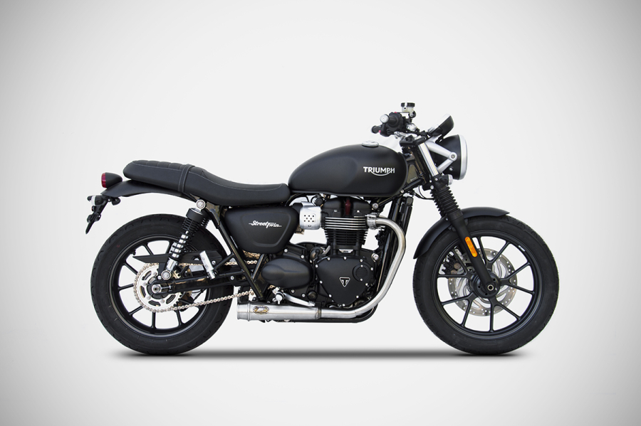 Zard Triumph Street Twin, built 2016-2020, slip-on 2-2, lowered, ECE