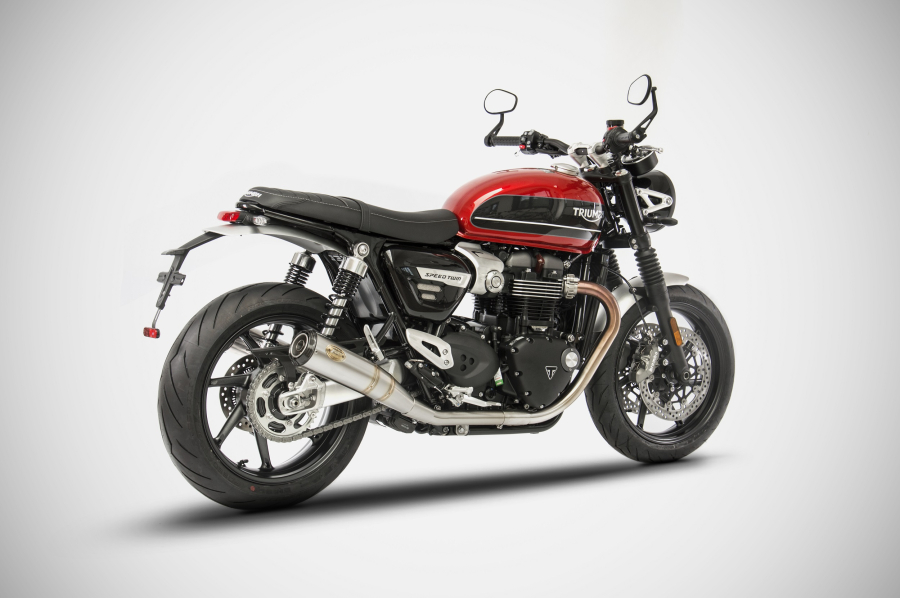 Zard Triumph Speed Twin 1200, built 2018-2019, slip-on 2-2 conical version, ECE