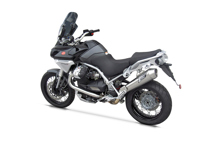 Zard Moto Guzzi Stelvio 1200, built 2011-2016, conical round slip-on 2-1 EG ABE