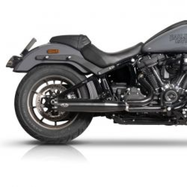 V Performance, 'Revolver' slip-on muffler set. Black 22-24 FXBBS Softail Street Bob, 22-24 FXLRS Softail Lowrider S, 22-24 Softail FXLRST Low rider ST