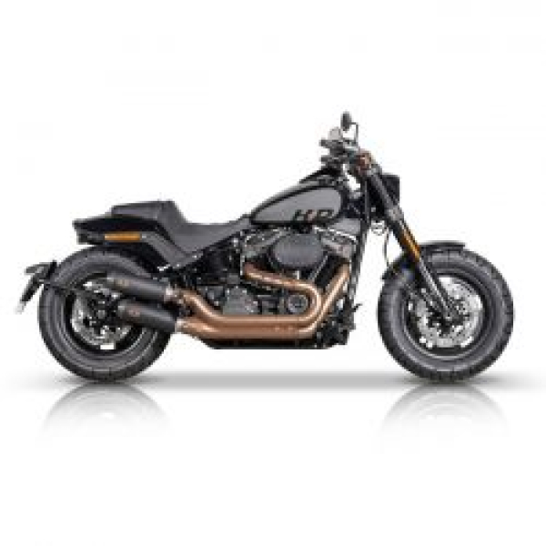 V Performance, 'Tracker' slip-on muffler set Fat Bob. Black  Softail: 21-24 FXFBS Fat Bob 114 (NU)