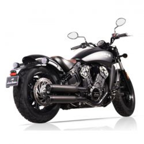 V Performance, Doppelring-Slip-On-Auspuffanlage, 80 mm. Schwarz 15-20 Indian Scout, Scout Bobber(NU)