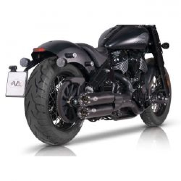 V Performance Twin Slip-on muffler set Revolver. Black 21-25 Indian Chief