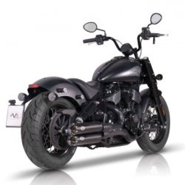 V Performance Twin Slip-on muffler set Revolver. Black 21-25 Indian Chief