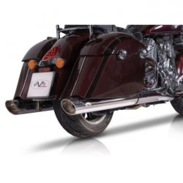 V Performance, 100 mm Banger Slip-On-Auspuffanlage. Verchromt  Indian: 15-25 Classic, Vintage, Chief Vintage