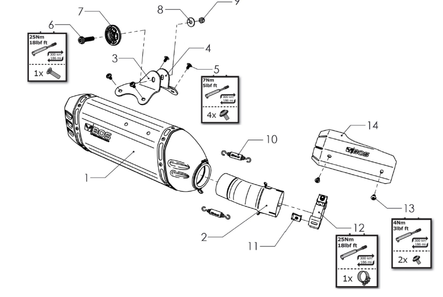 BMW R 1200 R/RS built 2017-2018 Euro4 R 1200 RS built 2017-2018 Desert Fox Slip-on